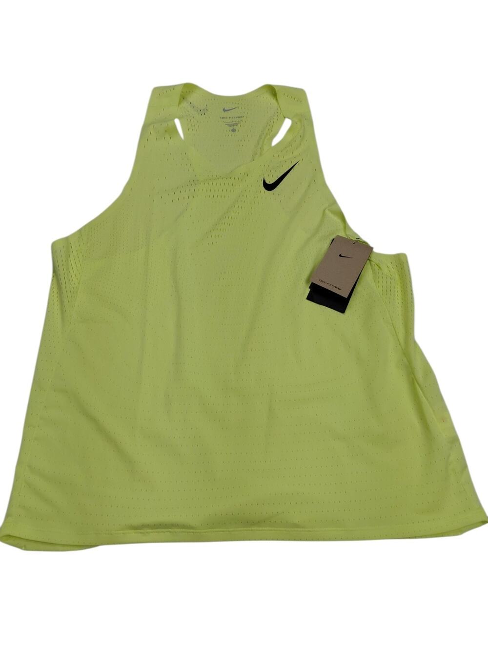 Nike AeroSwift ADV Running Singlet Dri-FIT FN4231–736 Neon Men's Size Large